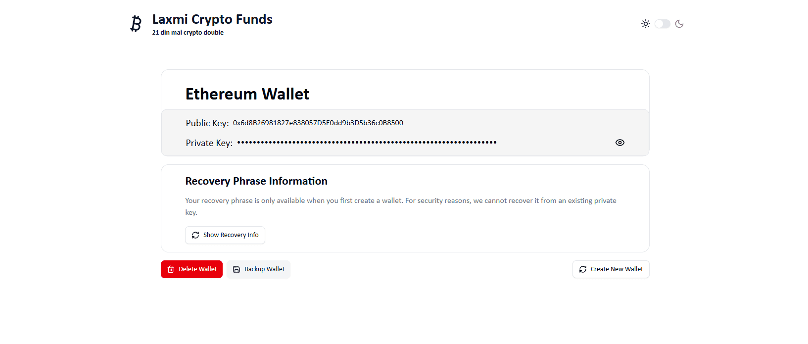 Laxmi Crypto Wallet